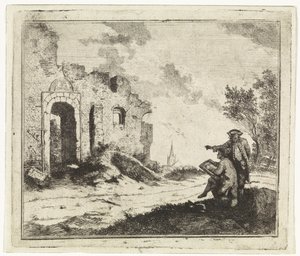 Dibujante en una ruina de Johannes Huibert Prins