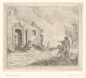 Dibujante en una ruina de Johannes Huibert Prins