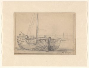 Barcaza bomba en la playa de Johannes Huygens (signed by artist)