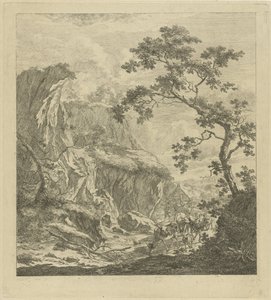 paisaje montañoso con ganado de Johannes Janson