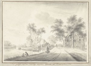 Vista de la vía entre Utrecht y Vreeswijk de Johannes Janson