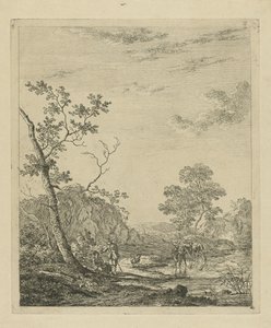 paisaje con ganado en el río de Johannes Janson