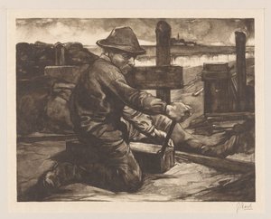 Trabajador con llave inglesa de Johannes Josephus Aarts (signed by artist)