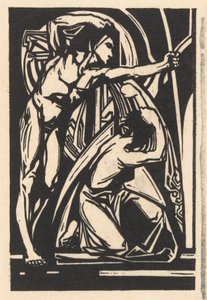 Hombre de pie y mujer arrodillada de Johannes Josephus Aarts