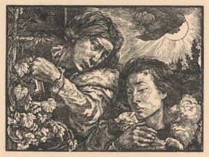 Dos mujeres junto a una parra de Johannes Josephus Aarts