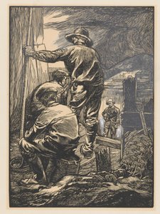 Cuatro trabajadores junto al agua de Johannes Josephus Aarts