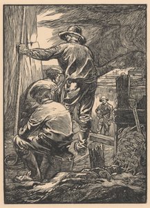 Cuatro trabajadores junto al agua de Johannes Josephus Aarts