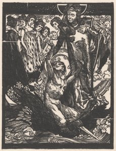 Figuras femeninas con el hombre en la espalda del pájaro de Johannes Josephus Aarts