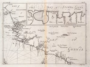 Mapa de Sierra Leona, África de Johannes Kip
