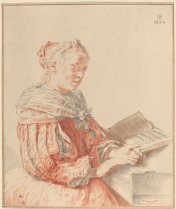 Niña Joven en el Teclado, 1767 de Johannes Kornlein