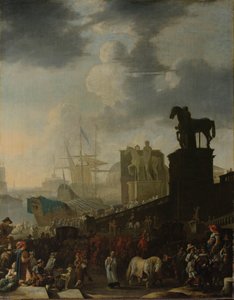 La subida al Capitolio con el caballo gris del Papa recién elegido de Johannes Lingelbach