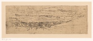 Paisaje en pendiente con pueblo de Johannes Löhr