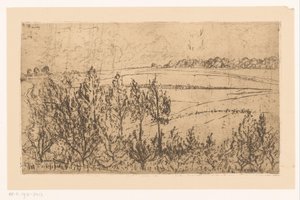 Paisaje con campos y árboles de Johannes Löhr