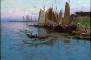 Barcos de pesca (óleo sobre lienzo)