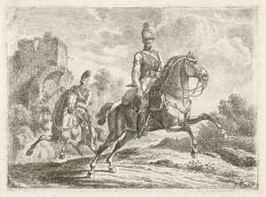 Dos soldados a caballo