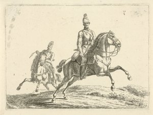 Dos soldados a caballo