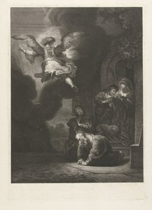 El ángel deja a Tobias y su familia. de Johannes Pieter de Frey