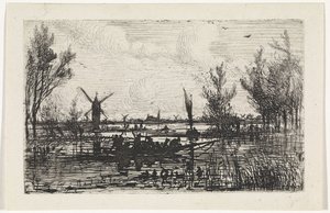 Paisaje holandés de Johannes Tavenraat