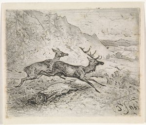 Dos ciervos corriendo de Johannes Tavenraat
