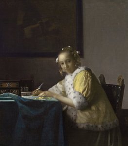 Una dama escribiendo de Johannes Vermeer