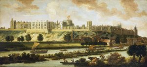 Vista del castillo de Windsor, y de todo el panorama que rodea el edificio, con descripción del parque y de las actividades en el río, una gran variedad de embarcaciones, desde barcos de pesca hasta barcos reales.