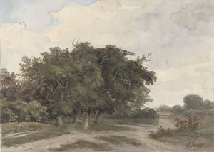Paisaje con árboles de Johannes Warnardus Bilders