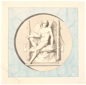 El genio de la justicia. Dibujo para el relieve de mármol en el Monumento a la Libertad de Johannes Wiedewelt
