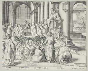 El sermón en la iglesia de Johannes Wierix