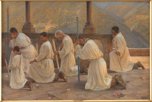 Oración por la lluvia. Procesión en los Apeninos