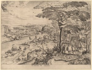 Los peregrinos a Emaús de Johannes and Lucas van Doetechum after Pieter Bruegel the Elder