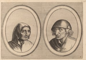 "Rijckje Schimmel-penninghs" y "Lubbert Leever-worst" de Johannes and Lucas van Doetechum after Pieter Bruegel the Elder