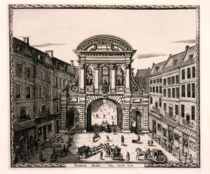 Temple Bar, Londres, c. 1700 de Johannes de Ram