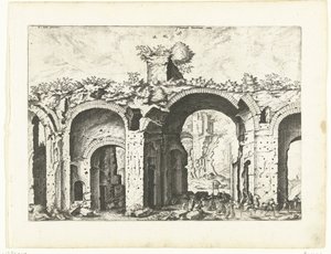 Segunda vista de las Termas de Diocleciano Ruinas romanas, 1561 (título de la serie) de Johannes of Lucas van Doetechum (attributed to)