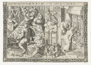 la cocina grasienta de Johannes of Lucas van Doetechum