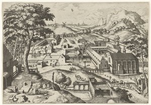 Paisaje con San Jerónimo
Hieronymus in deserto (título en el objeto)
Paisaje con historias cristianas (título de la serie) de Johannes of Lucas van Doetechum
