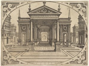 Placa de Scenographiae, ca. 1560 de Johannes van Doetecum I