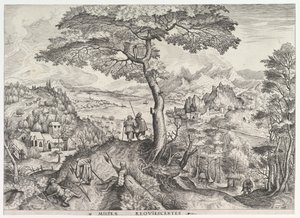 Soldados en reposo Milites requiescentes de Los Grandes Paisajes, ca. 1555-56 de Johannes van Doetecum I
