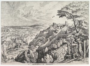 San Jerónimo en el desierto S. Hieronymus in Deserto de Los Grandes Paisajes de Johannes van Doetecum I
