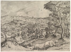 El Carro Belga Plaustrum Belgicum de Los Grandes Paisajes de Johannes van Doetecum I