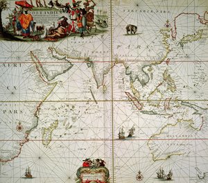 Mapa de África, India, Océano Índico e Indias Orientales de Johannes van Keulen