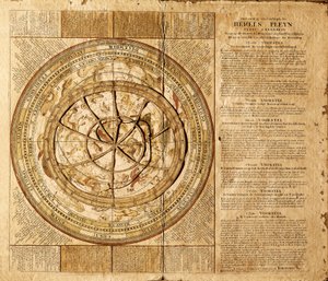 Planisferio celeste realizado por el cartógrafo holandés Johannes van Keulen (1654-1715). Las constelaciones están representadas y un círculo móvil permite seguir la posición de las estrellas según el mes del año. Museo Marítimo de Barcelona de Johannes van Keulen