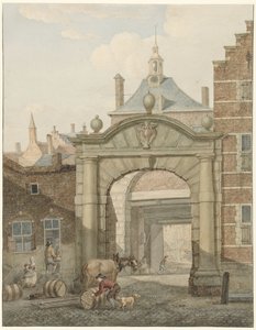 Vista a través de una puerta en Dordrecht de Johannes van Lexmond