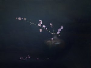 Naturaleza muerta con flores de ciruelo de John-Mei Zhong