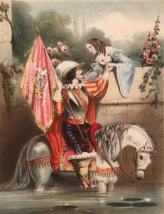Mira sobre el Muro del Jardín Kate - soldado en un caballo blanco encontrándose con su amor de John (after) Brandard