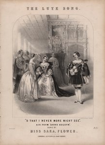 La Canción del Laúd de Anna Bolena de Donizetti (litografía en color)