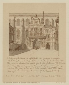 Vista sur de la entrada a Guildhall, Ciudad de Londres de John (after) Carter
