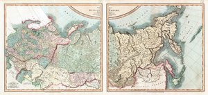 Mapa del Imperio Ruso dividido en sus gobiernos de John (after) Cary