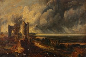 Castillo de Hadleigh, la desembocadura del Támesis - Mañana después de una noche tormentosa (óleo sobre lienzo)