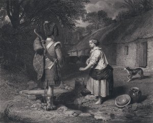 Ilustración para El Regreso del Soldado de Robert Burns (grabado) de John (after) Faed