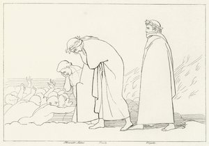 Dante Hablando con su Preceptor, Infierno, Canto 15 (grabado)